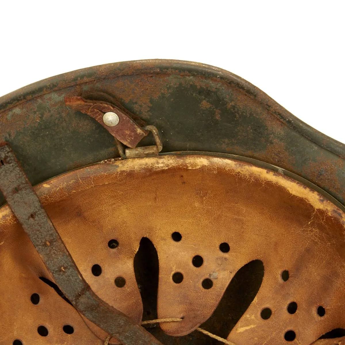 Original German WWII KIA Shot Through M40 Helmet