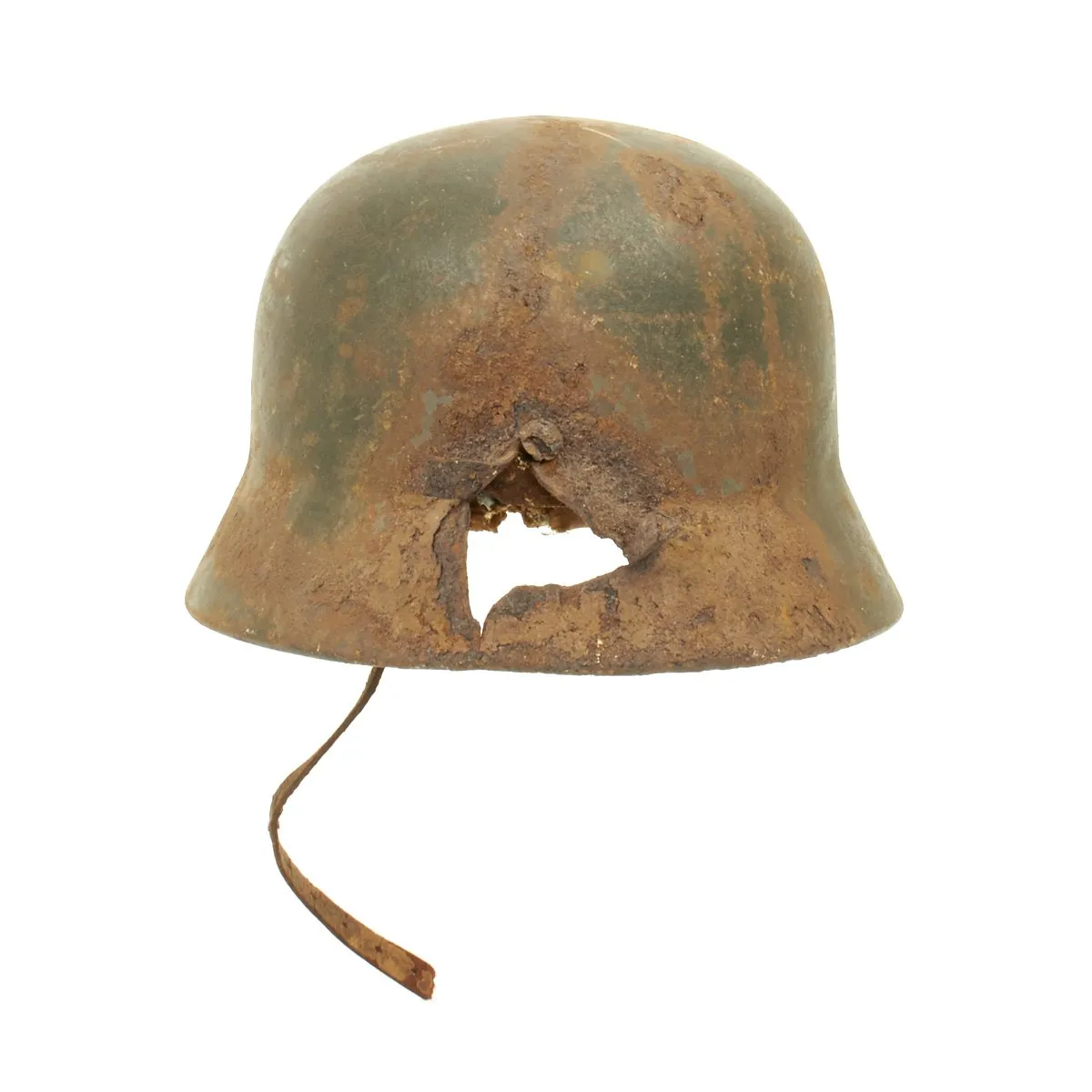 Original German WWII KIA Shot Through M40 Helmet