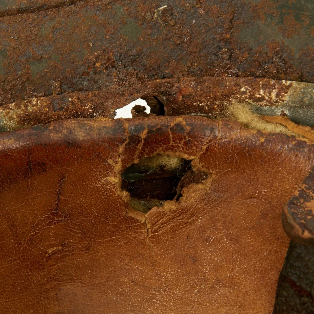 Original German WWII KIA Shot Through M40 Helmet