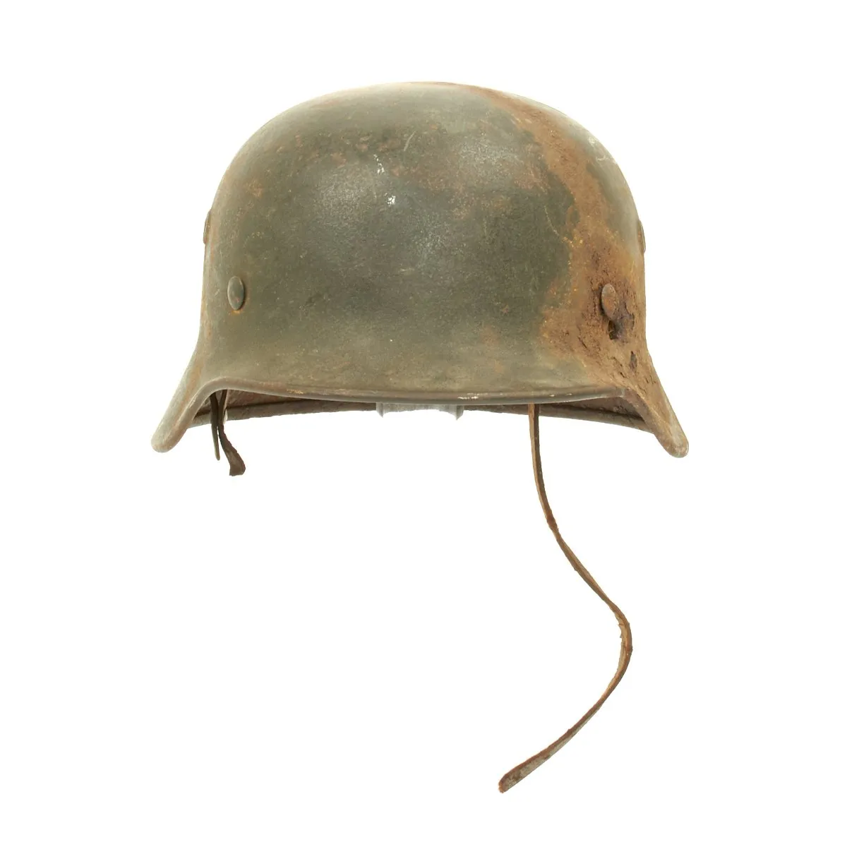 Original German WWII KIA Shot Through M40 Helmet