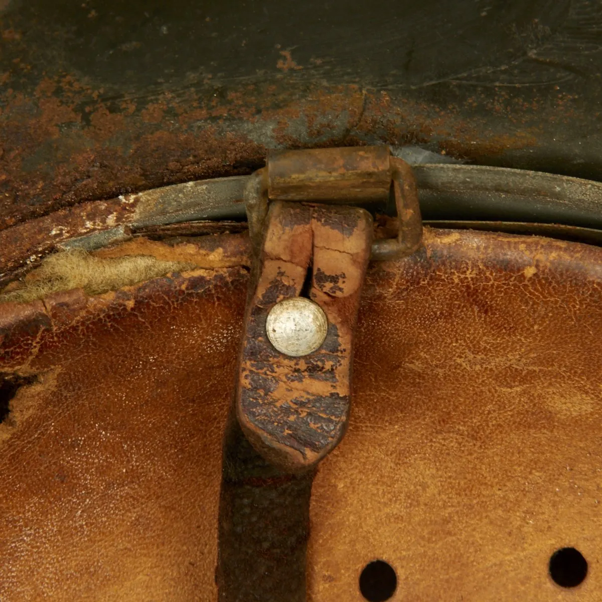 Original German WWII KIA Shot Through M40 Helmet