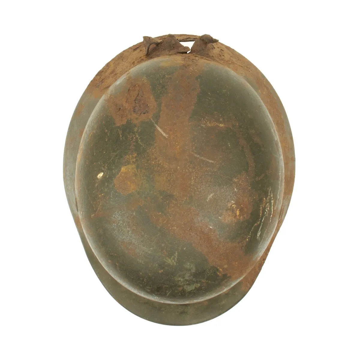 Original German WWII KIA Shot Through M40 Helmet