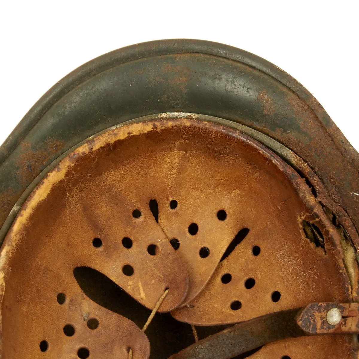 Original German WWII KIA Shot Through M40 Helmet